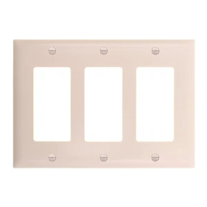 PASS & SEYMOUR TP263-LA DECORATOR WALL PLATE, 3-GANG, LIGHT ALMOND - Picture 1 of 3
