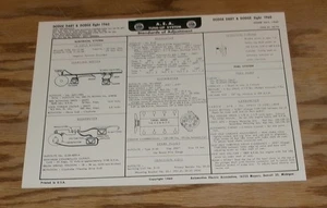 1960 Dodge & Dart 8 Cylinder Tune-Up Chart 60 - Bild 1 von 2