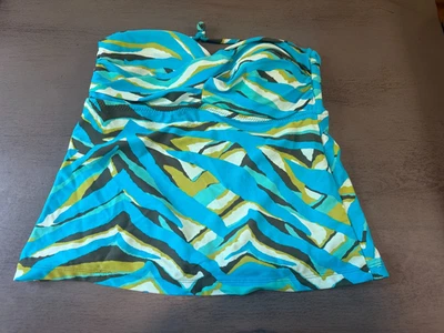 Colorido Azul MOSSIMO Traje De Baño Top Tankini Talla Grande Foto 1 de 2