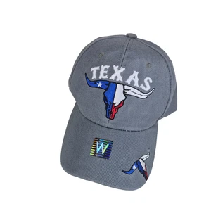 Texas Red White & Blue Longhorn Steer Head Baseball Cap Wynn Headwear Hat - Picture 1 of 9