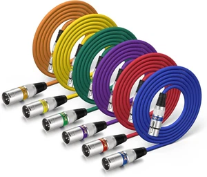 EBXYA XLR Mikrofonkabel 6 Fuß 6 Farbpackungen - kurzer XLR-Stecker auf Buchse Mikrofon Bühne - Bild 1 von 12