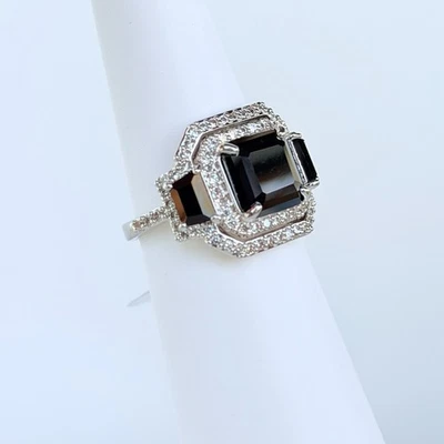 Anillo Bomb Party Talla 7 "Graceful Reflections" Ónix Negro sobre Rodio RG56105 Foto 1 de 4