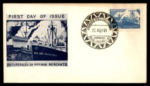 Mayfairstamps Brazil FDC 1959 Boats Recuperacao Marinha Mercante First Day Cover - Foto 1 di 2
