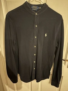 Mens Ralph Lauren Mandarin Collar Navy Shirt Size Small - Picture 1 of 5