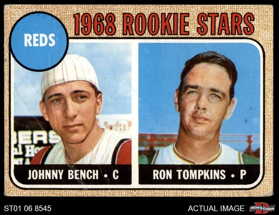 1968 Topps #247 Johnny Bench Can say Impressiond the tne Reds on back 1 - pobre Foto 1 de 1