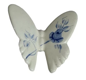 Vintage Ceramic Homco Butterfly Wall Decor Blue & White Hand Painted Replacement - Picture 1 of 4
