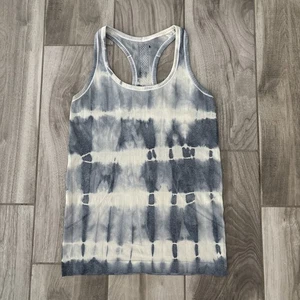 Lululemon Swiftly Tech Racer Back Tie Dye Tank Top Size 6 Blue White - Picture 1 of 11