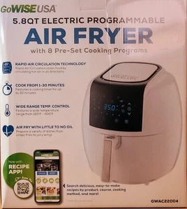 GoWISE USA 5.8-Qt, White, 8-in-1 Digital Air Fryer - NIB - Picture 1 of 4