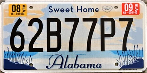 TARGA originale USA auto ALABAMA grafica lago stagno natura license plate placa - Foto 1 di 7
