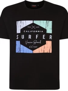 NEW IN ESPIONAGE BLACK  SURFER TEE SHIRT T370 2XL3XL 4XL5XL6XL7XL8XL - Picture 1 of 1