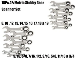 EUROTECH Tradesman Quality 18Pc AF Metric Stubby Gear Spanner Set Made Taiwan - Picture 1 of 6