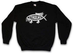 CTHULHU FISH SWEATSHIRT PULLOVER Ichtys Miskatonic Dämon Deamon Insmouth Marsh - Picture 1 of 2