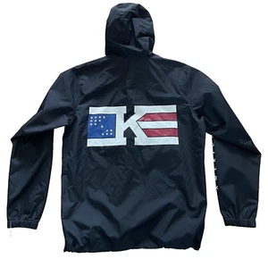 Maglione Khalid American Teen nero con cappuccio Windreaker taglia media logo - Foto 1 di 7