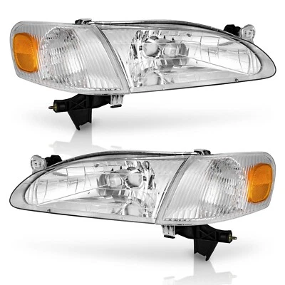 WEELMOTO Pair Headlights For 1998-2000 Toyota Corolla Chrome Headlamp Left+Right Foto 1 de 4
