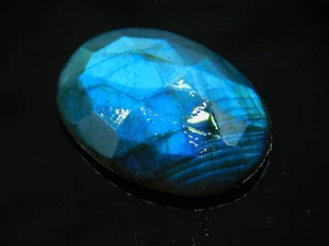 Amazing Labradorite Cabochon Oval Rose Cut Flashy Gemstone Cabochon 28x20mm - Picture 1 of 7