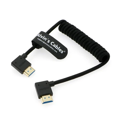 ALVIN'S CABLES 8K 2.1 HDMI High Speed Left Angle to Left Angle HDMI Braided Cable for Atomos