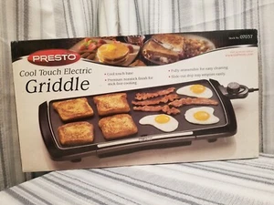 Presto Cool Touch Electric Griddle Large 10.5x20 Inch Nonstick Drip Tray Black - Picture 1 of 5
