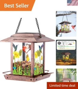 Alimentador solar para aves de fácil recarga - Diseño duradero y a prueba de óxido para todo tipo de aves - Imagen 1 de 11