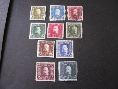 Bosnia & Herzegovina 10 Assorted Stamps from 1912-1914 Lot Cover
