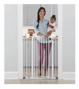 Regalo Extra Tall Easy Step Metal Walk Through Baby Gate 36 in Tall - White - Picture 1 of 13