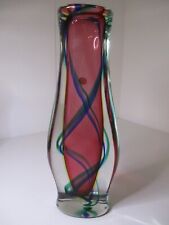Murano Glas Vase XXL  37cm hoch außergewöhnlich 4 farbig