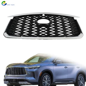 Front Upper Grille For INFINITI QX60 2022-2023 Chrome Plastic Black Grill - Picture 1 of 18