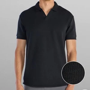 BYLT Black Ribbed Shirt Sleeve Knit Polo Shirt 3XL - Picture 1 of 6