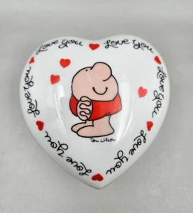 Vintage Ziggy 1980 Love Talks "Love You" Heart Shaped Fine Porcelain Trinket Box - Picture 1 of 12