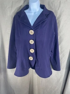 Neon Buddha Ladies XL Purple Button Down Jacket Coat Cotton Blend - Picture 1 of 17