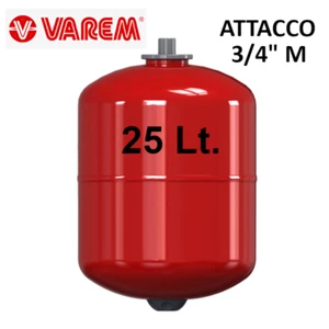 Vaso espansione per impianto solare termico Solarvarem rosso 25 LT 8 BAR 130°C - Foto 1 di 4