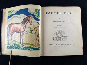 Farmer Boy 1933 Helen Sewell illustrations Laura Ingalls Wilder ex-library poor - Picture 1 of 12