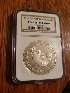 1991 S MOUNT RUSHMORE S$1 PF69 ULTRA COMEO - Picture 1 of 2