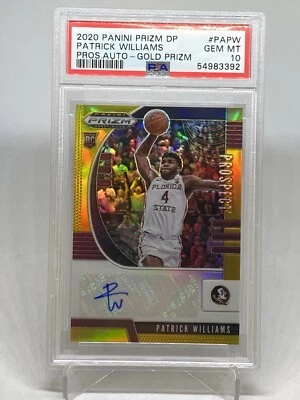 2020 Prizm Draft Picks Patrick Williams GOLD RC #5 /10 Rookie Auto PSA 10 POP 1 - Image 1 of 4