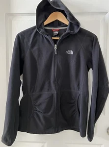 The North Face Women Sz M Full Zip Black Polartec Hoodie Sweatshirt Logo Outdoor - Picture 1 of 24