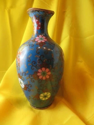  ancien vase asiatique chine chinois en cloisonné bronze antique chinese  - Photo 1/4