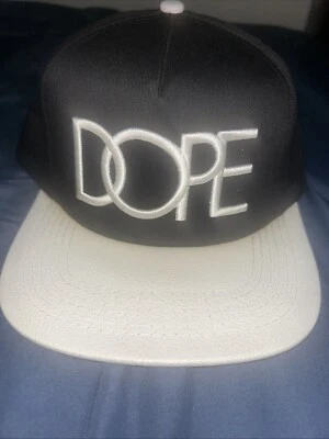 Dope Black And White SnapBack Cap One Size Leather Jay-Z Mac Miller Wiz Khalifa  - Image 1 of 4