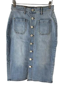 Haute Hippie Tribe 'Darcy' Denim Skirt Light Wash - Picture 1 of 2