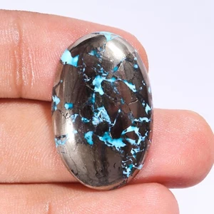 40.50 Ct Natural Persian Turquoise Cabochon Loose Gemstone Certified Turquoise - Picture 1 of 2