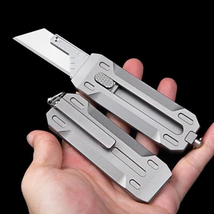 TC4 Titanium Alloy Pocket Utility Knife Broken Window Outdoor Survival EDC Tools - Picture 1 of 14