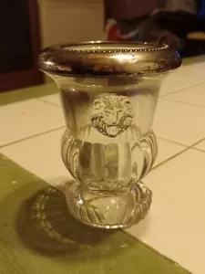 1883 ROGERS STERLING RIM DOUBLE LIONS HEAD CIGARETTE HOLDER OR TOOTHPICK HOLDER - Picture 1 of 4