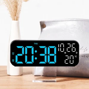 Electric Digital Desk Alarm Clock LED Large Display w/Calendar Temperature Date - Picture 1 of 18