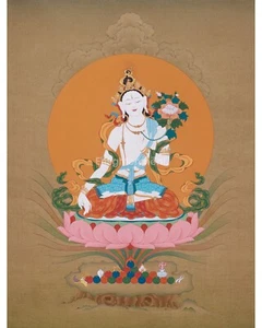 White Tara Bodhisattva | The Goddess of Compassion and Healing | Traditional Art - Picture 1 of 9