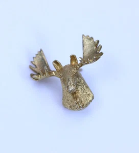 Hermoso Pin Cabeza de Alce 3D Oro Amarillo 10K 0,75"- 13512 - Imagen 1 de 5