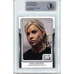 2017 Topps WWE Breaking Ground #2 Dana Brooke Signed Card AUTO Beckett Slab Diva - Picture 1 of 5