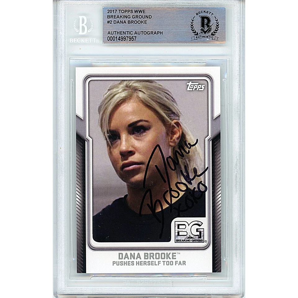 Dana Brooke Signed 2017 Topps WWE Breaking Ground #2 Card AUTO Beckett Slab Diva - Image 1 of 4