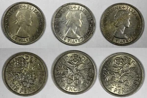 GREAT BRITAIN Elizabeth II 1953 6 Pence 1 Year Type KM# 889 RANDOM PICK (1 Coin) - Picture 1 of 3