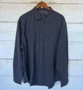 Kenneth Cole Shirt Mens Size 2X Dark Grey Water Repellent Button Front Shirt New - Picture 1 of 4
