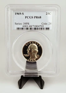 1969 S Washington Proof Quarter PCGS PR68 - Beautiful Proof Finish -Slab is Mint - Picture 1 of 6