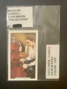 MADELINE CARROLL - CLIVE BROOK 1935 Gallaher Famous Film Scenes #1 Tobacco Card - Picture 1 of 2
