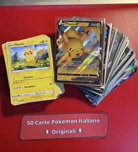 50 Carte Pokemon Ita - Senza Doppioni Originali - Con Ultra Rara V Vmax Ex Gx - Foto 1 di 1